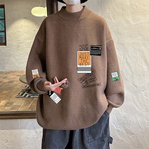 控68半高领毛衣男士大码针织衫男毛线衣男 M18121-P45 加绒款-P65图片