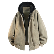 秋季新款连帽大码夹克翻领男女宽松痞帅潮流外套A436-2531-P80，男装夹克，电商A436