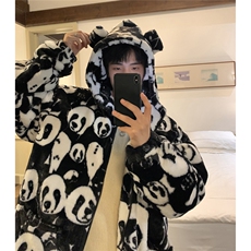 1港风羊羔毛衣女连帽毛绒服男外套男8701P105控138，男装棉衣，星座226-2