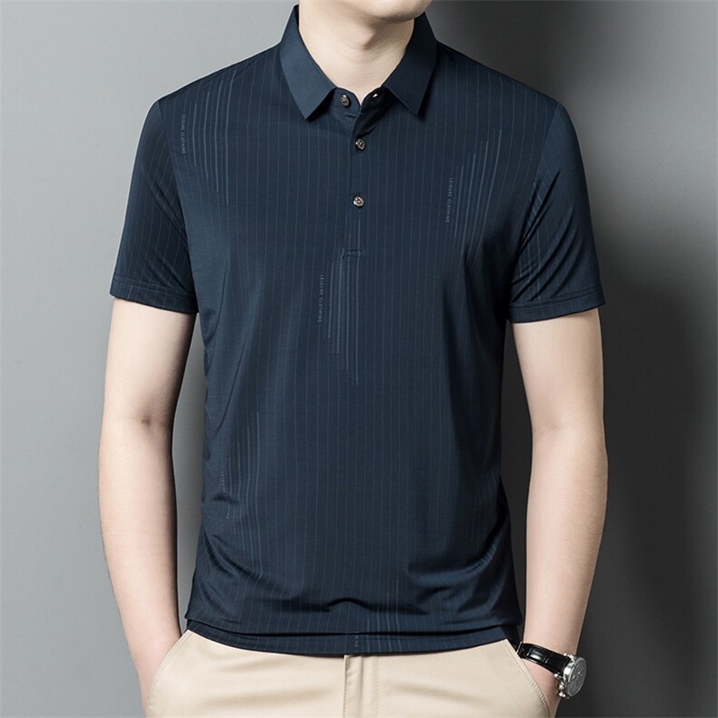 男士夏季冰丝短袖polo衫商务休闲中年百搭宽松上衣BL56203-P50,男装Polo衫,星座1105-3