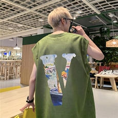 （抖音不可售）重磅麂皮绒无袖坎肩背心油画v印花JB4116-特P19，男装背心/马甲，星座508（原C305）