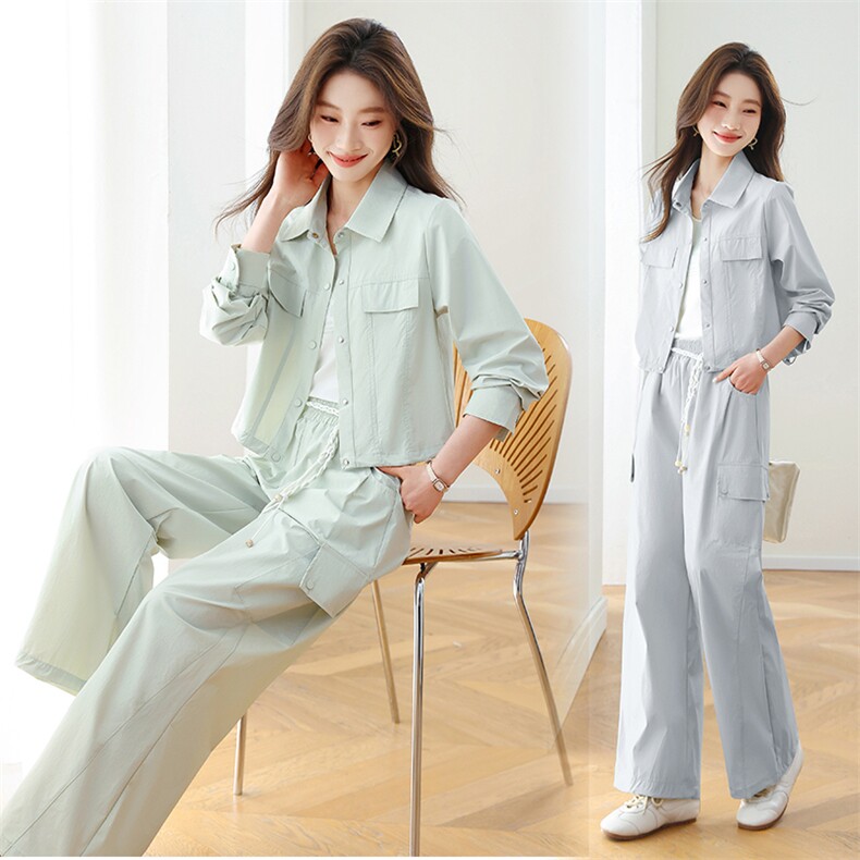 现货秒发2026春装新款港风休闲宽松大码套装套裤三件套，女装套装/套裙，星宇服饰