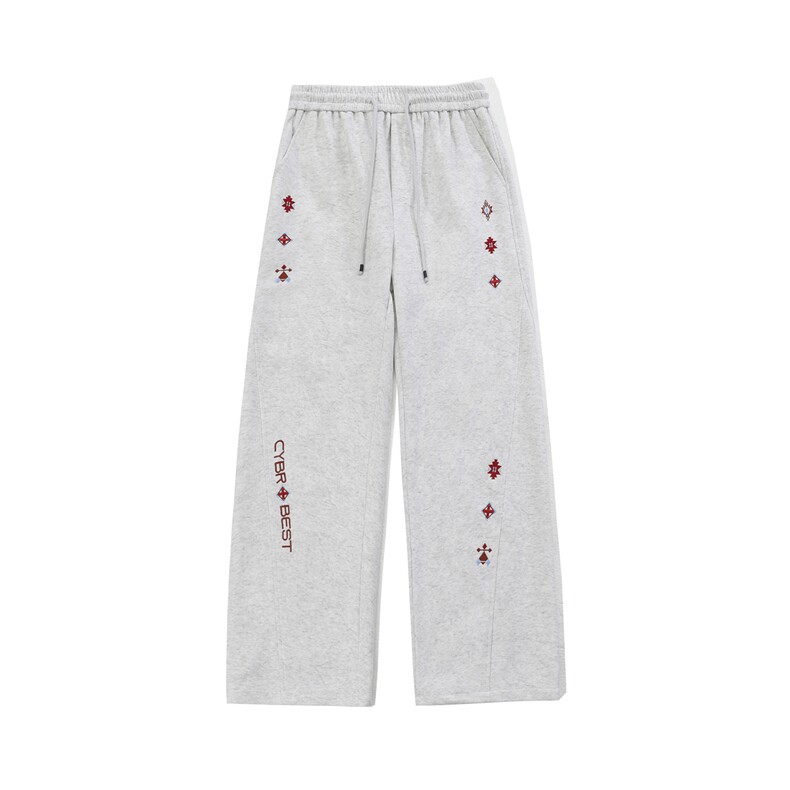 春季花纹刺绣弯卫裤男春常规控88，男装休闲裤，电商D205