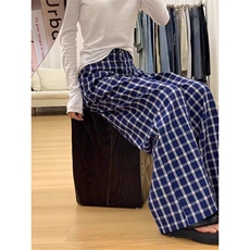 格子裤女夏季2025新款高腰显瘦慵懒风小个子休闲阔腿裤K8628，男装休闲裤，星座1116A（原606A-3）