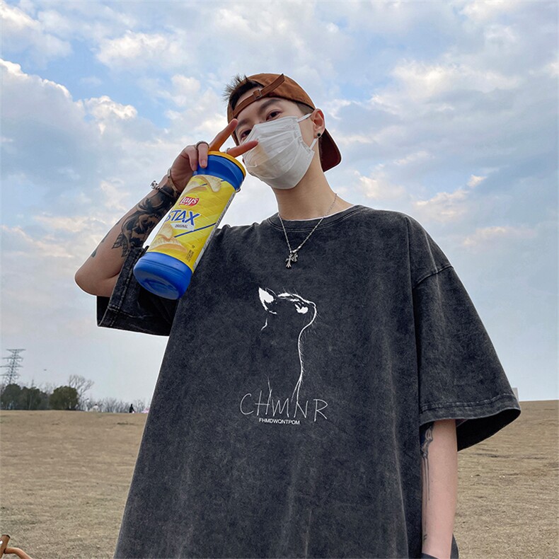量大优可供抖音视频支持得物品质配合二开美式水洗短袖t恤SX67,男装T恤,电商A486
