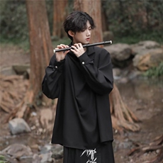 英伦斜垂感包边衬衫立领长袖套头立领C4540，男装衬衫，星座1116A-1（原606A）