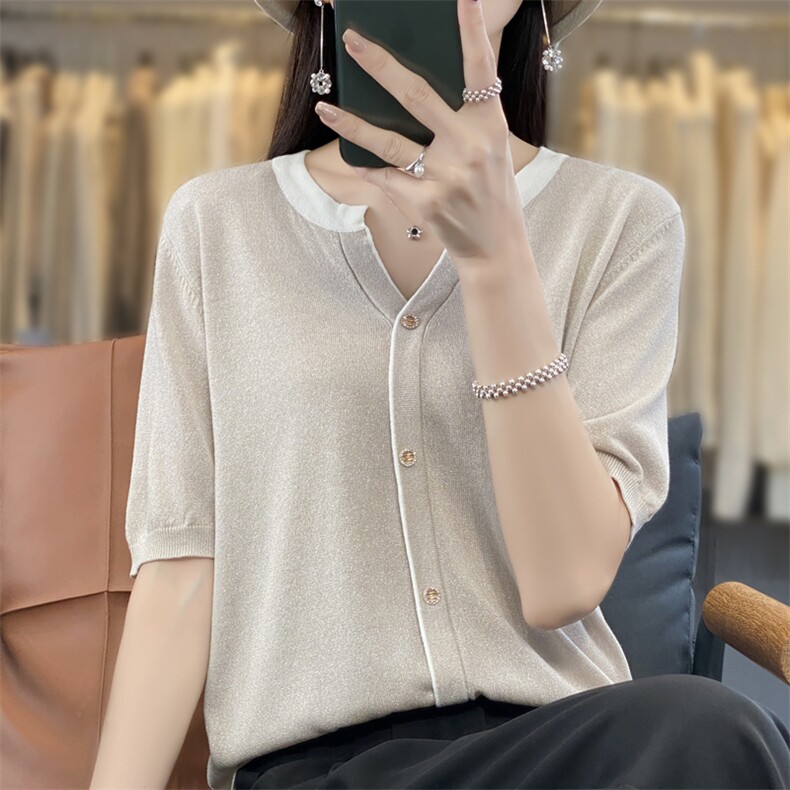 短袖t恤女2025新款夏季薄款宽松显瘦打底上衣小衫,女装T恤,贵皇网供仓