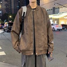 夜景机动皮衣美式潮牌皮夹克外套光板二开A406JK1206特P83，男装夹克，星座309（原A406）