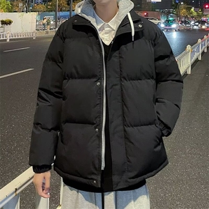 新款棉衣男士春秋冬季宽松休闲百搭连帽假两件棉服保暖 M027图片