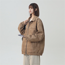 中性风PU皮工装翻领夹克2025秋季痞帅潮流外套XZ301b-2-JK2591P75，男装夹克，星座301B-2（原A443-1）