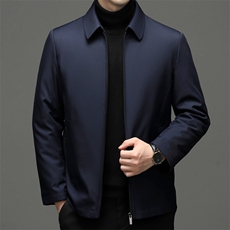 男装看可脱卸内胆羽绒服冬季新款中年男士翻领加厚保暖白鸭绒外套，男装羽绒服，电商B212（原钱塘6029）