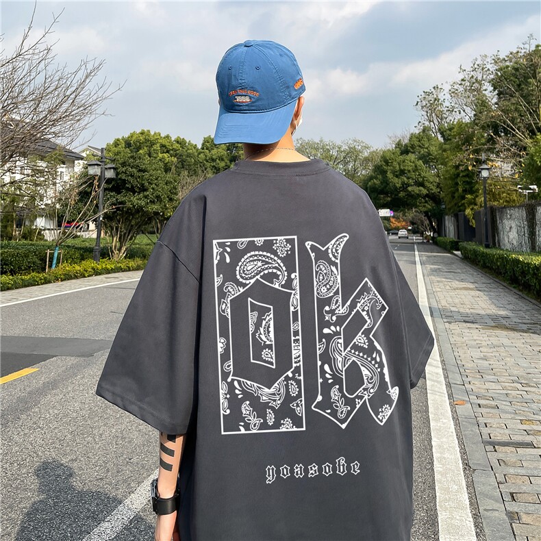 纯棉情侣装字母印花夏短袖T恤男大码A430-1-WT220,男装T恤,电商A426-1(原A430-1)