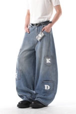 903-AK073-特P55【S-3XL】字母工装弯刀牛仔裤3，男装牛仔裤，星座903