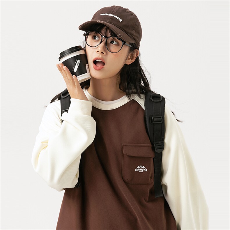 2026春季新款男装日系潮牌宽松拼色卫衣开衫休闲外套WY572-F76,女装短外套,电商A101（原外27）