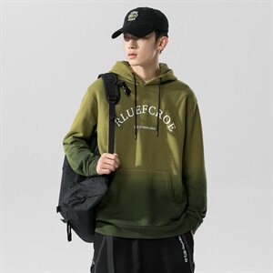 2021春秋季渐变色卫衣男连帽潮流百搭宽松运动休闲男潮牌DF73T图片