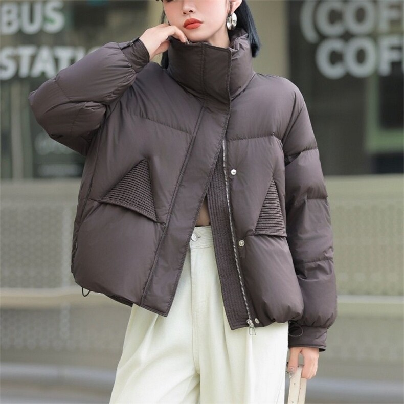 现货羽绒服女超好看新款今年流行大口袋收腰显瘦洋气白鸭绒外套,女装羽绒服,琦鑫阁（原依鑫阁）