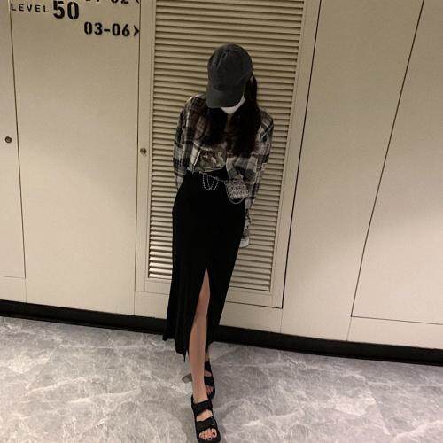 Ro铜氨开叉裙，女装，XTZ style