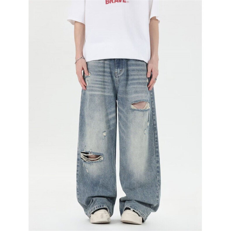 夏季破洞牛仔裤，男装牛仔裤，星座410-6（原星座1304-1）