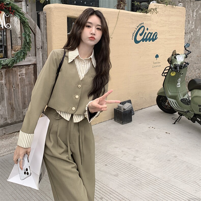 春现-拼色小香风减龄气质裙裤外套套装B190-2821-P160-K228,女装套装/套裙,2B190