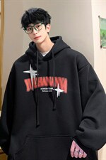 抖音供货、复合360克现货字母印花连帽卫衣宽松D223A-WY2210-P50，男装卫衣，电商019-1