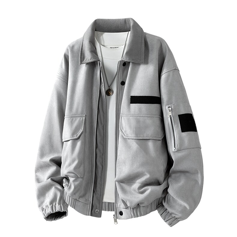 春款现货复古休闲工装夹克男士翻领宽松外套JK02656-P78图片