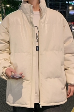 二开纯色直播抖音品质宽松男羽绒棉加厚PU皮棉衣外套M1500P70，男装棉衣，电商C408(原B339-1)