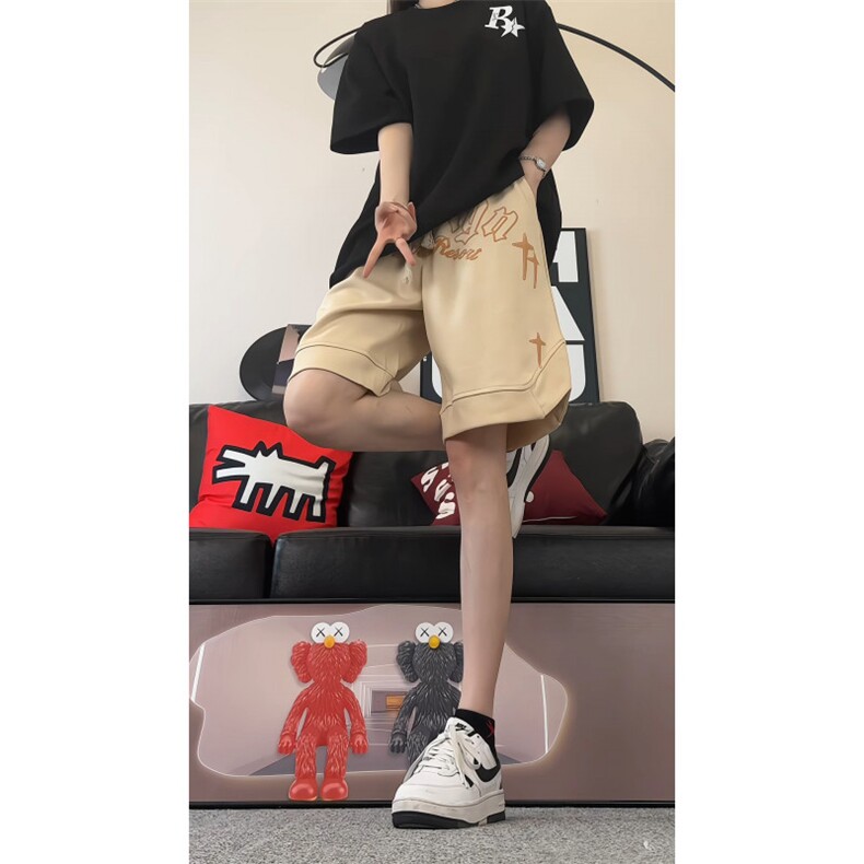 抖音品质260克重磅发泡纯棉短裤XDK235-P45-控68,男装牛仔裤,电商B370