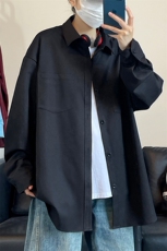 纯色重磅长袖衬衫男大码衬衣上衣外套C2209-P32【特价】，男装衬衫，电商A007