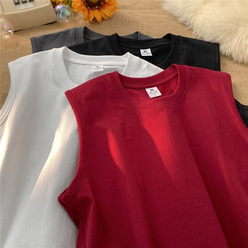 简约风街头圆领无袖T恤男女宽松型舒适百搭运动背心B3918-特价P16，男装背心/马甲，电商A007