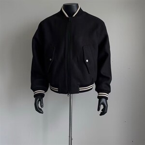 【有货】DJK945-P63美式重磅斜纹廓形时装短款棒球服外套棉衣男潮图片