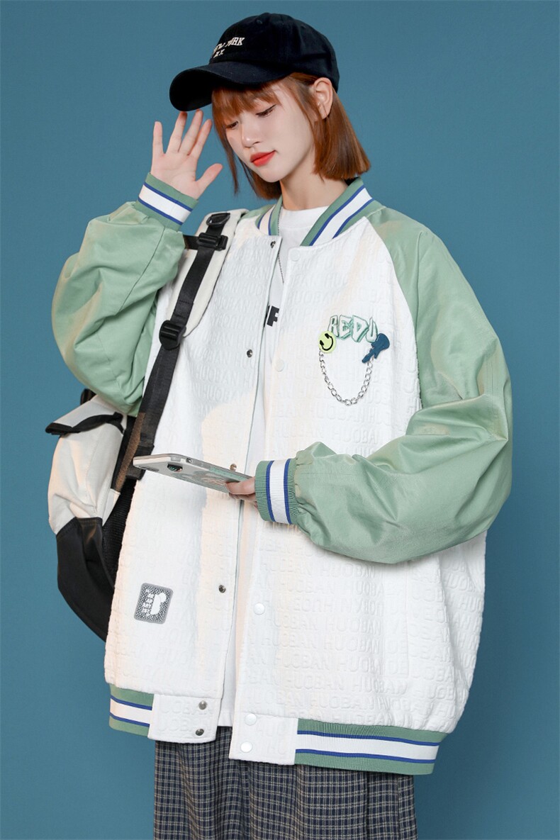 秋装新品潮休闲运动夹克棒球服男女2023中性风刺绣外套8013-P95,男装夹克,电商A441-1