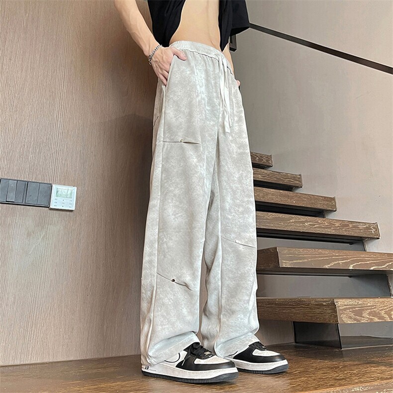 春夏季新款美式休闲工装裤男潮流宽松直筒拖地阔腿裤子KZ006-P38,男装休闲裤,星座217-4