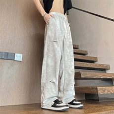 春夏季新款美式休闲工装裤男潮流宽松直筒拖地阔腿裤子KZ006-P38，男装休闲裤，星座217-4