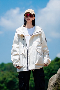春秋户外冲锋衣男女同款防风防水连帽工装外套登山服夹克2481-P75图片