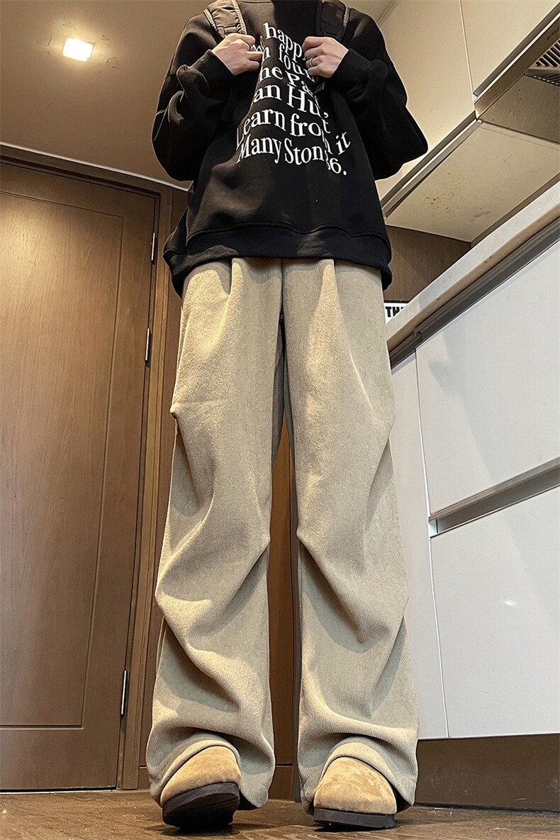 加绒加厚灯芯绒休闲裤半松紧伞兵裤K8410特P55控88有常规款,男装休闲裤,电商A309