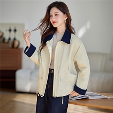 加绒棉服女2025冬季新款小个子短款外套棉袄夹克拼接，女装棉衣/棉服，依万里