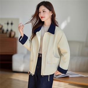加绒棉服女2025冬季新款小个子短款外套棉袄夹克拼接图片