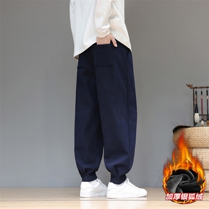 风冬季 银狐绒加厚 束脚裤男宽松休闲裤xz815-k509p60图片