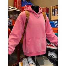 得物抖音高品质二开26春装重磅做旧炒雪花纯色连帽水洗卫衣CM16，男装卫衣，电商A486