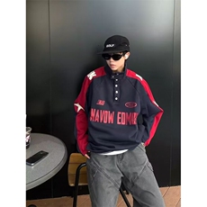 立领卫衣男春秋季新款美式潮流宽松上衣服大码休闲套头外套，女装短外套，星座506A