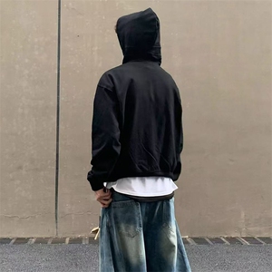 抖音得物高品质二开美式高街重磅结构辑明线纹理连帽卫衣外套W109图片