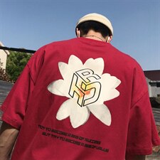 【】A003-HT1187-P25夏装新款花朵印花短袖T恤几物，男装T恤，电商A003