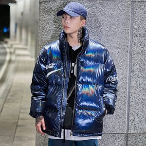 羽绒服男短款亮面防水冬季白鸭绒袄青年镭射外套潮 A436-912图片