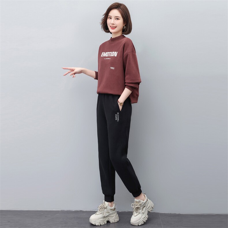 冬装女2022新款卫衣裤加绒秋冬季运动套装两件套图片