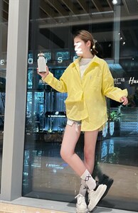 OUGNI春装新款水洗衬衫图片