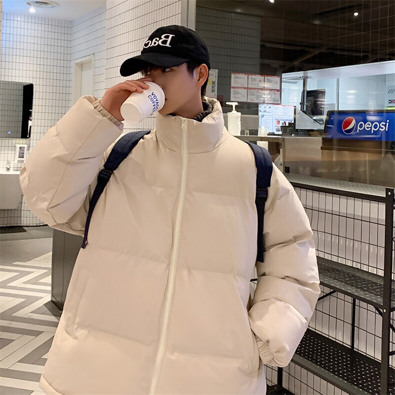 光版二开立领棉衣男加厚棉袄纯色潮棉服A266-P03-P30特批黑色P35图片