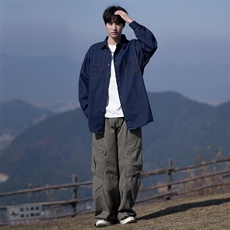 25年春季长袖衬衫男牛仔洗水衬衣宽松现货DS-C323-1-G660-特批55，男装衬衫，电商C323-1