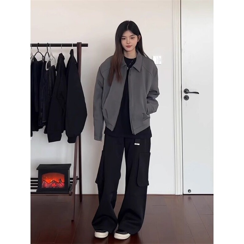 美式复古垫肩西装外套男款春秋季棒球服cleanfit短款行政夹克外套,男装夹克,星座908-1