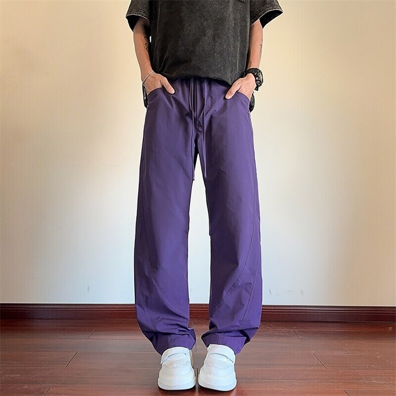 特批P35无差价夏季百搭拼接防风防水宽松运动休闲弯刀裤男K5780,男装休闲裤,电商A001-1