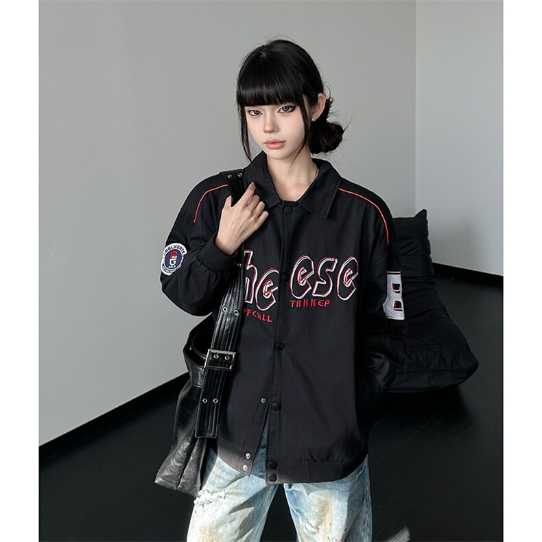 2026春新男女同款美式刺绣夹克A158-JK311-P65图片